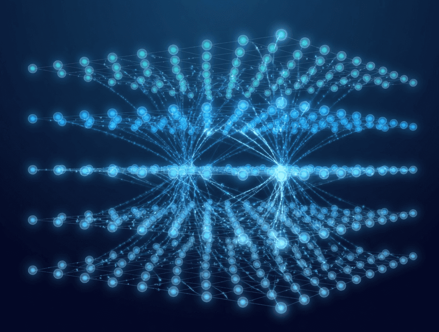 Abstract visualization of a deep neural network